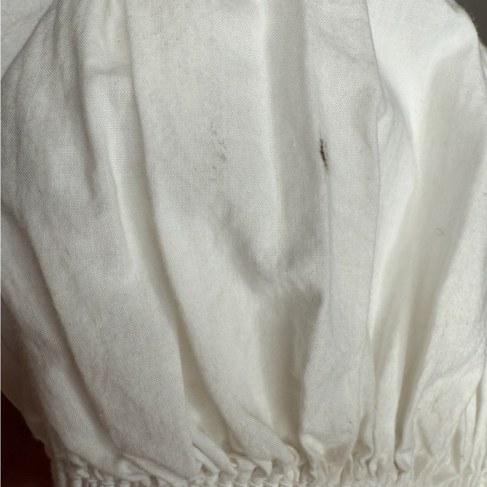 Doen White Puff-Sleeve Smocked Midi Dress - Picture 11 of 12